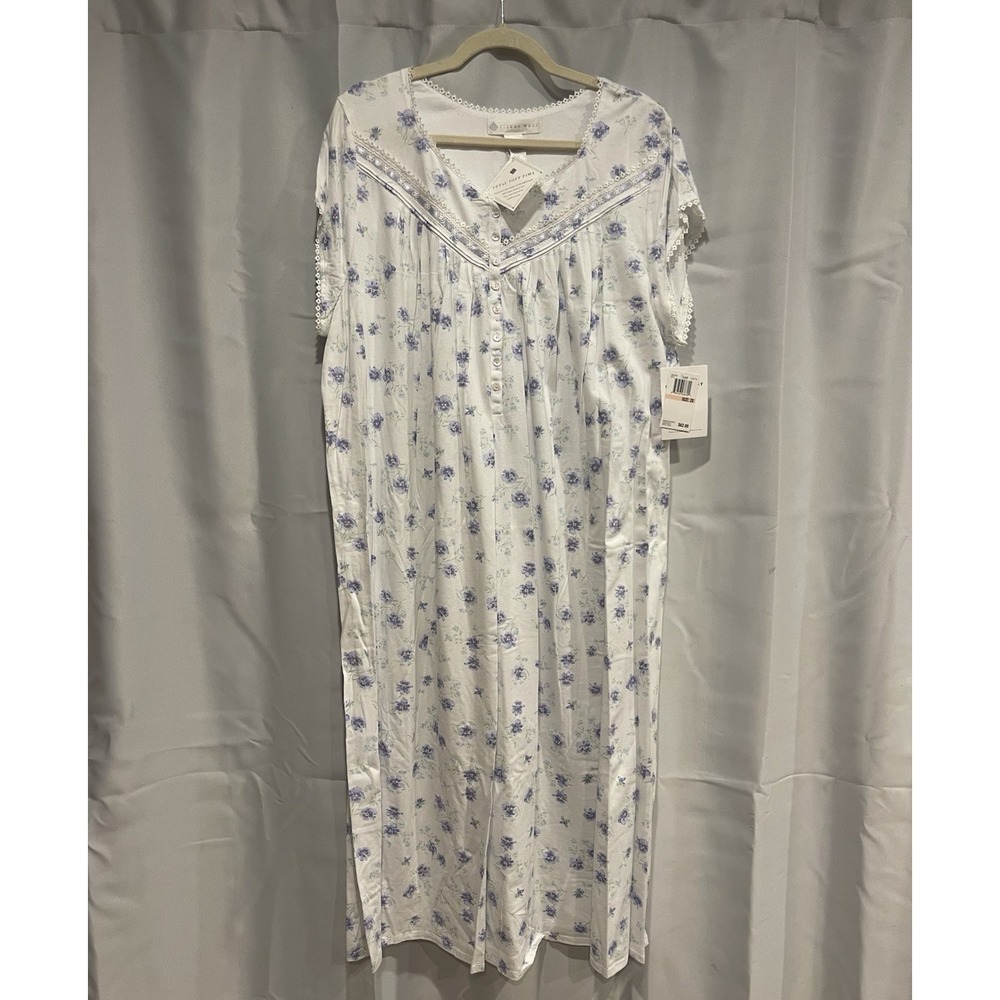 Eiileen West Petal Soft Pima Lilac Short Sleeve Nightgown 2X XXL - Picture 2 of 13